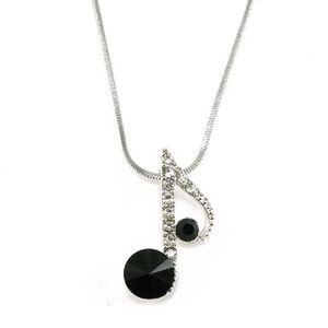 Music Note Crystal Pendant Necklace